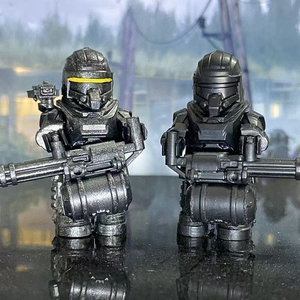 和平精英动力机甲地铁逃生轩辕七级套乐高适用黑鹰辐射积木小人仔