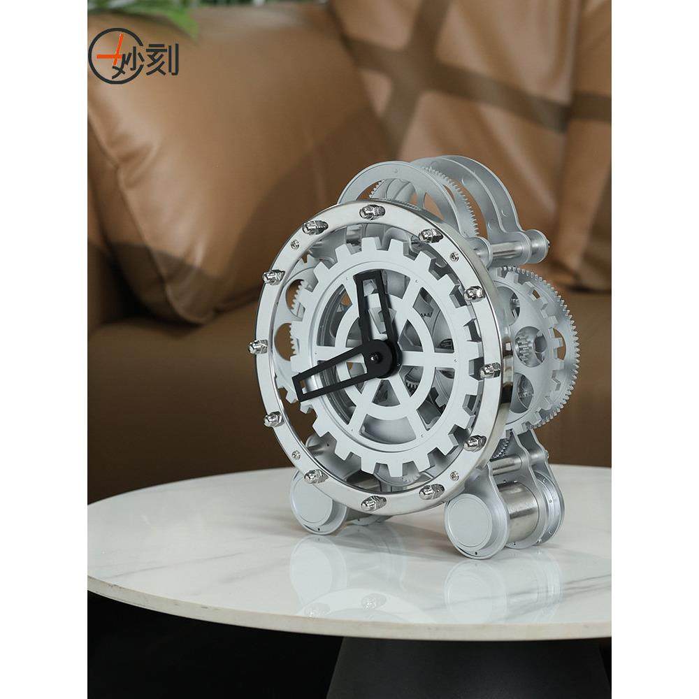 妙刻客厅钟欧式座钟 双脚齿轮旋转钟创意钟表时钟 不锈钢装饰表,家居饰品,座钟,淘宝优惠券,粉丝福利购,淘宝优惠卷