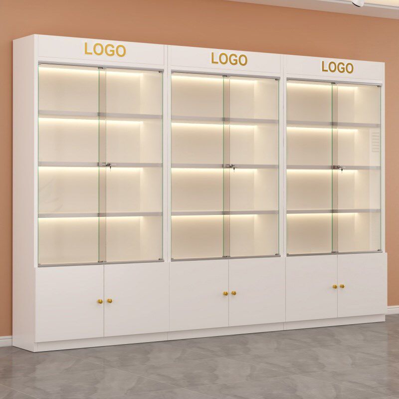 展示柜带锁玻璃门礼品柜样品展柜化妆品美容院柜子组合产品陈列柜
