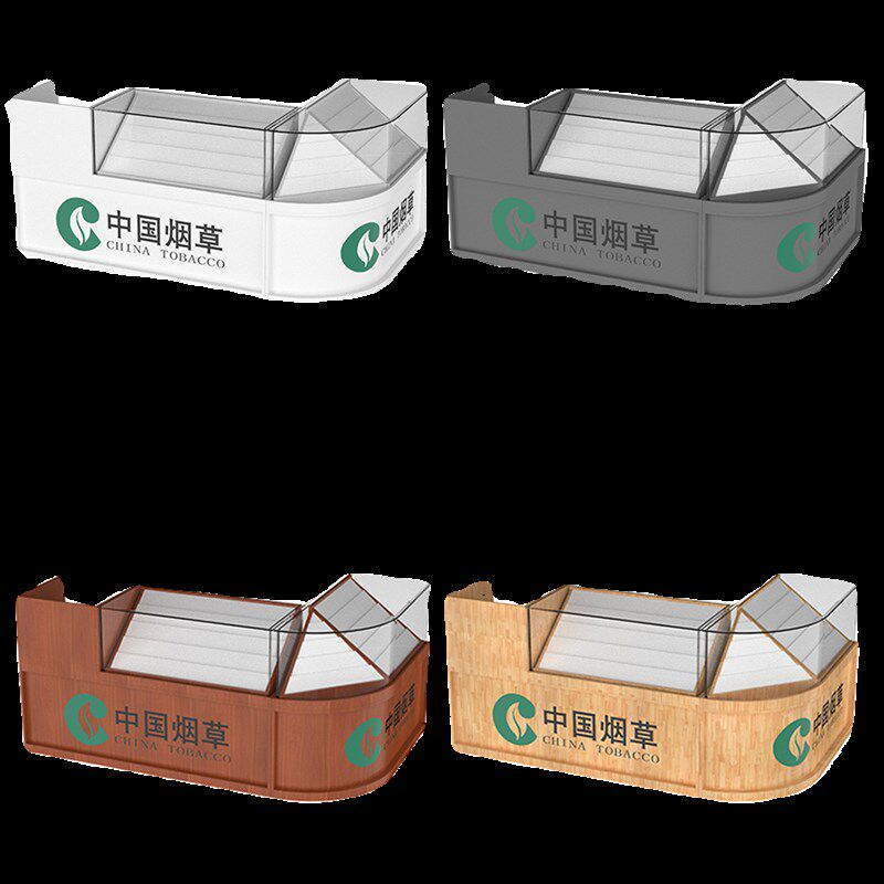 烟柜台烟柜便利店收银台一体组合香烟展示柜拐角玻璃柜香烟陈列柜