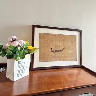 桔子格调 寒江独钓图 宋马远实木中式日式装饰画 画客厅玄关书房