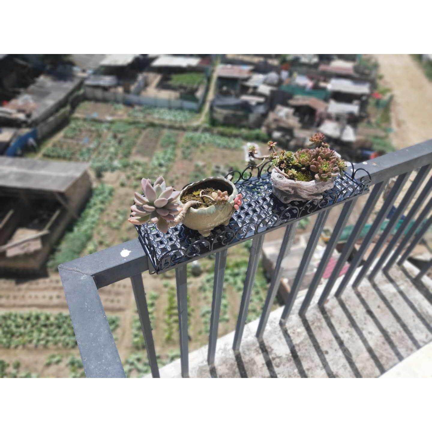 铁艺阳台栏杆高层骑式小花架卡扣空调外机多肉免安装一体式花架,住宅家具,花架/花几,淘宝优惠券,粉丝福利购,淘宝优惠卷