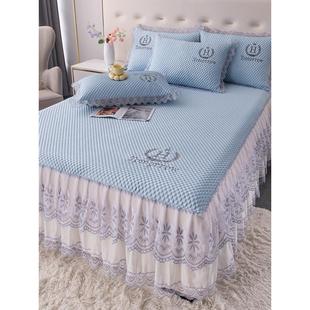 夏季 机洗凉爽空调软垫 冰蚕豆垫三件套床裙公主风格