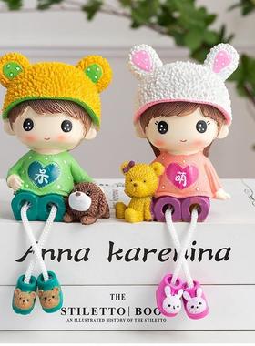 房间酒柜卧室客厅儿童房家装饰品摆设创意吊脚娃娃家居小摆件玩偶