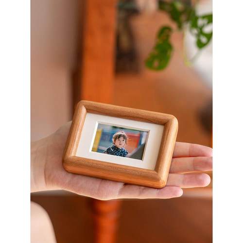 3英寸迷你宝丽来实木桌子婚礼注册相框礼品DIY打印Id照片儿童相框
