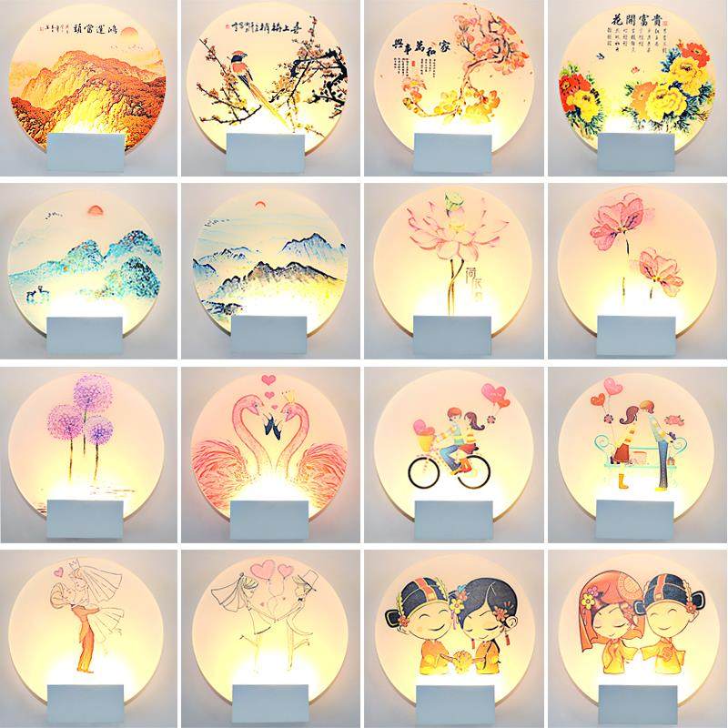 现代简约卧室壁画灯走廊过道楼梯中式客厅书房墙灯具创意led壁灯