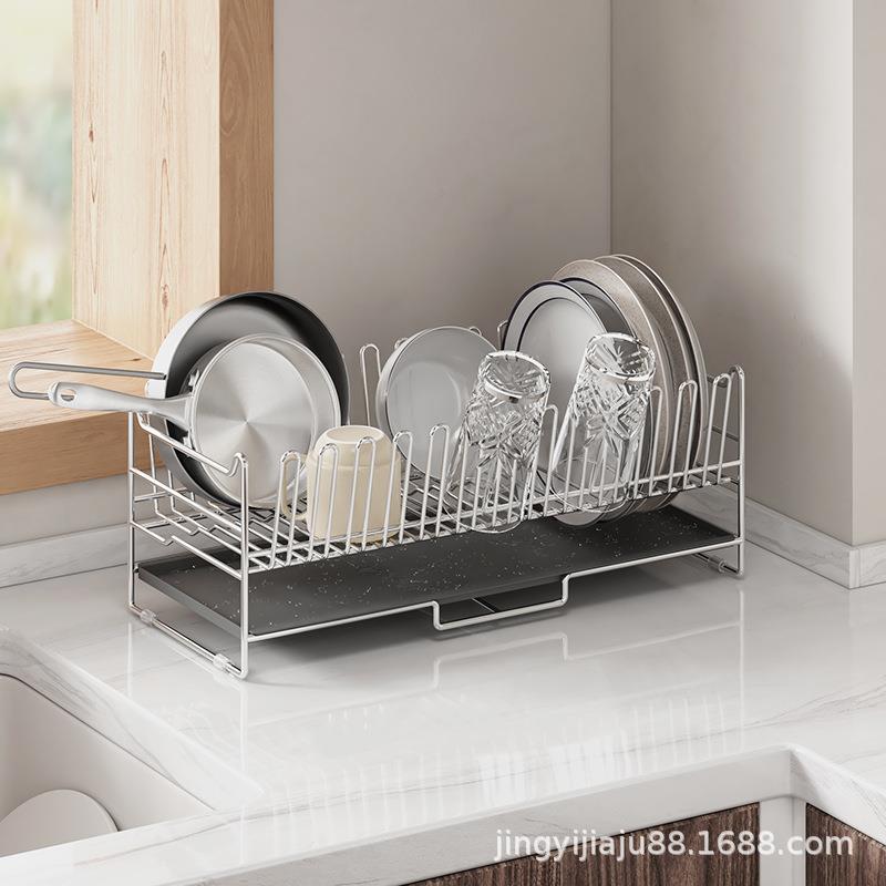 304不锈钢沥水碗盘架台面放碗架筷洗碗置物架窄款厨房碗碟收纳架
