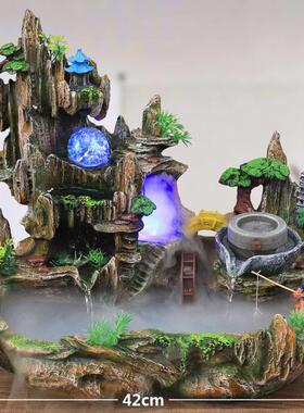 客厅摆件流水喷泉盆景假山鱼池家居饰品前台吧台装饰乔迁开 业礼