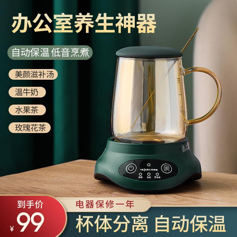 特莱雅养生杯办公室小型煮茶器家用多功能迷你玻璃煮花茶壶一人用