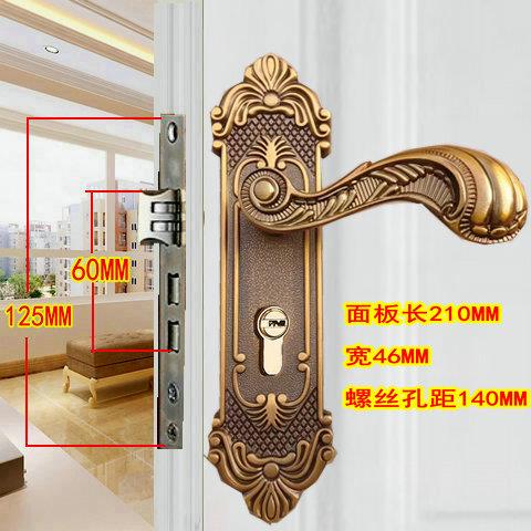 门锁房门锁把手锁具实木门室内家用静音欧式仿古执手锁小50钢木门