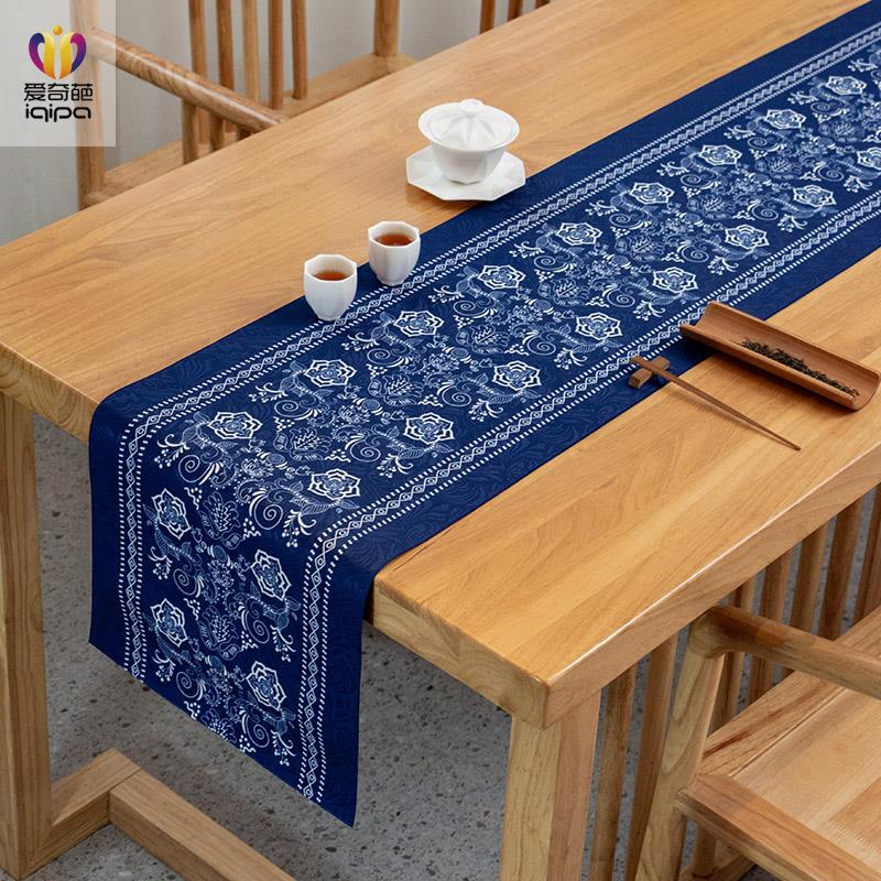 苗族古歌桌旗中式禅意茶席布艺民族风茶桌布茶几餐桌高端茶桌垫布