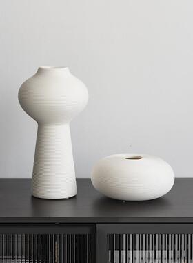 北欧现极简花素烧陶瓷瓶花干花代插客N230214厅书柜酒柜样板间装