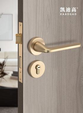 黑色室内实木门锁简约把分程体锁卧室门锁静锁音磁吸YUW执手工房