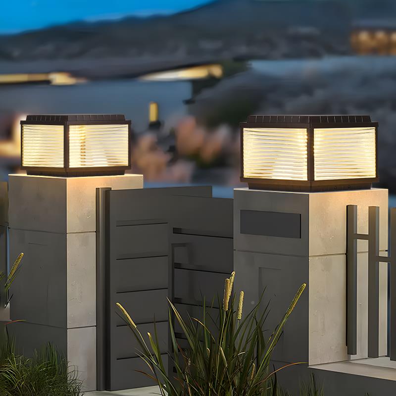 阳能柱头墙灯中式门柱灯户外防水别墅小太庭院区柱品优阁子围灯花