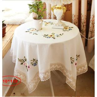 桌UBZ手工绣花餐桌布斯堪 纳维代亚棉和亚麻咖现简单桌布啡套矩