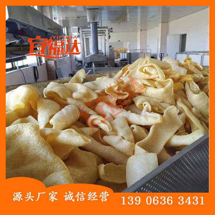 皮肚油炸机 电加热连续猪皮油炸线 宜福猪肉皮油炸机厂家销售