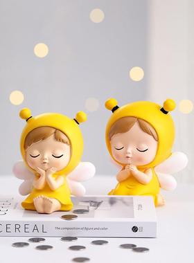 可爱的女孩存钱罐饰品存钱罐可以存储和检索孩子的房间卧室桌面小