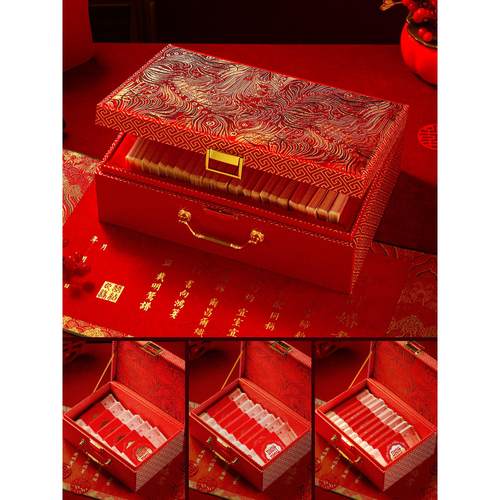订婚彩礼钱盒子现金礼盒礼金盒18万8聘金高档提亲聘礼箱结婚10万6