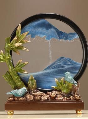 节节高升富贵竹子流沙画 画摆件客厅办公室装饰乔迁礼品毕业老师