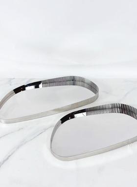 现代银色镜面不规则金属托盘客厅餐桌收纳摆盘样板房饰品摆件