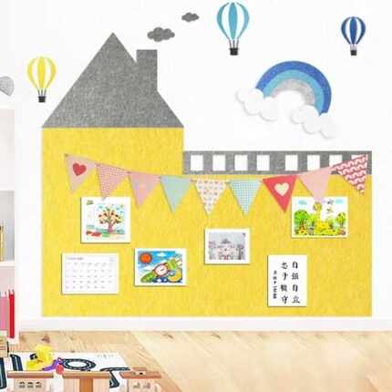 幼儿园主题墙环创城堡毛毡板展示板宣传栏公告栏背景墙威东威威东