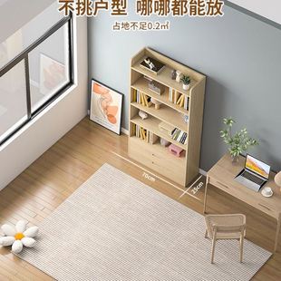实木书架落地置物架家用一体靠墙儿童阅读书柜多层简易收纳置物架
