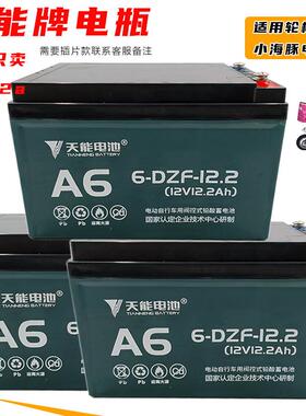 小海豚迷你电动车电池天能铅酸蓄电瓶轮椅6-DZM/6-DZF-12专用电池