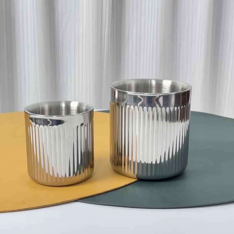 维乐仕18-10不锈钢茶杯咖啡杯水杯双层隔热杯子防摔防滑杯子包邮