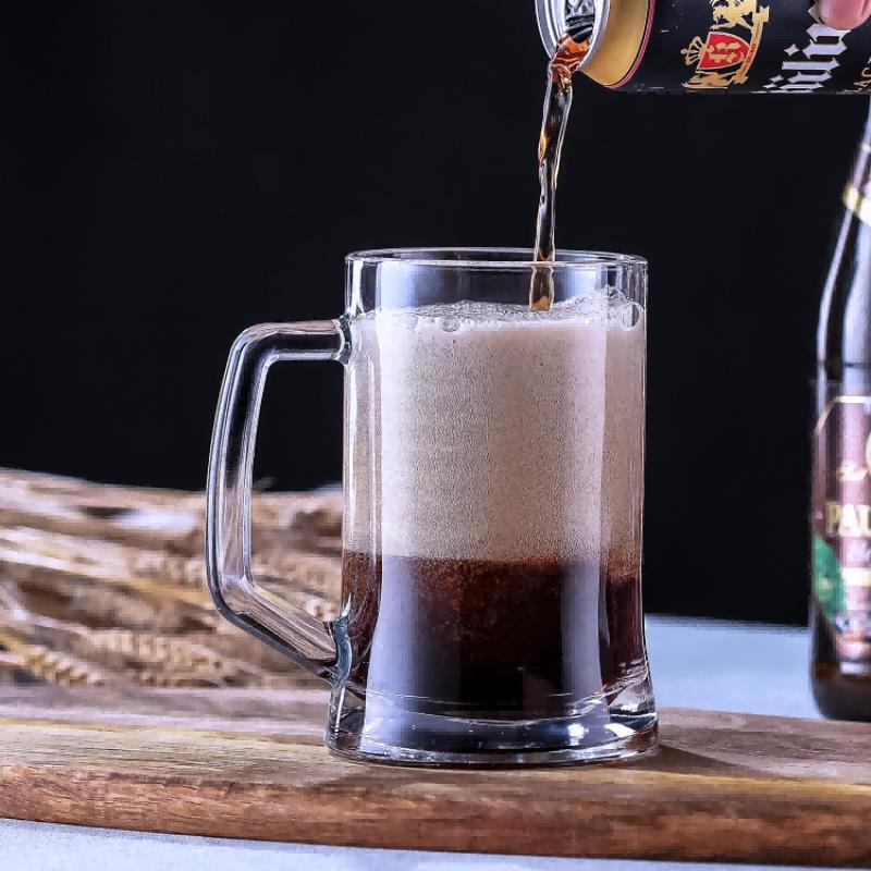 玻璃啤酒杯土耳其啤酒把杯家用加厚大容量精酿啤酒杯泡茶杯喝水杯