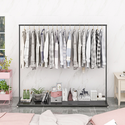 简易晾衣架落地单杆式家用卧室置衣架室内阳台铁晒衣架房间挂衣架