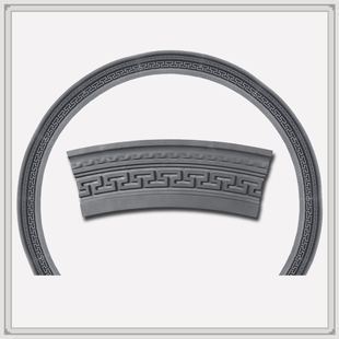 中式仿古砖雕线条月亮门拱门框装饰青砖弧形门套回纹线条月洞门边