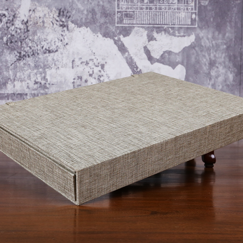 安徽手工宣纸生宣山水花鸟檀皮宣亚麻函套册页书法空白仿古册页折