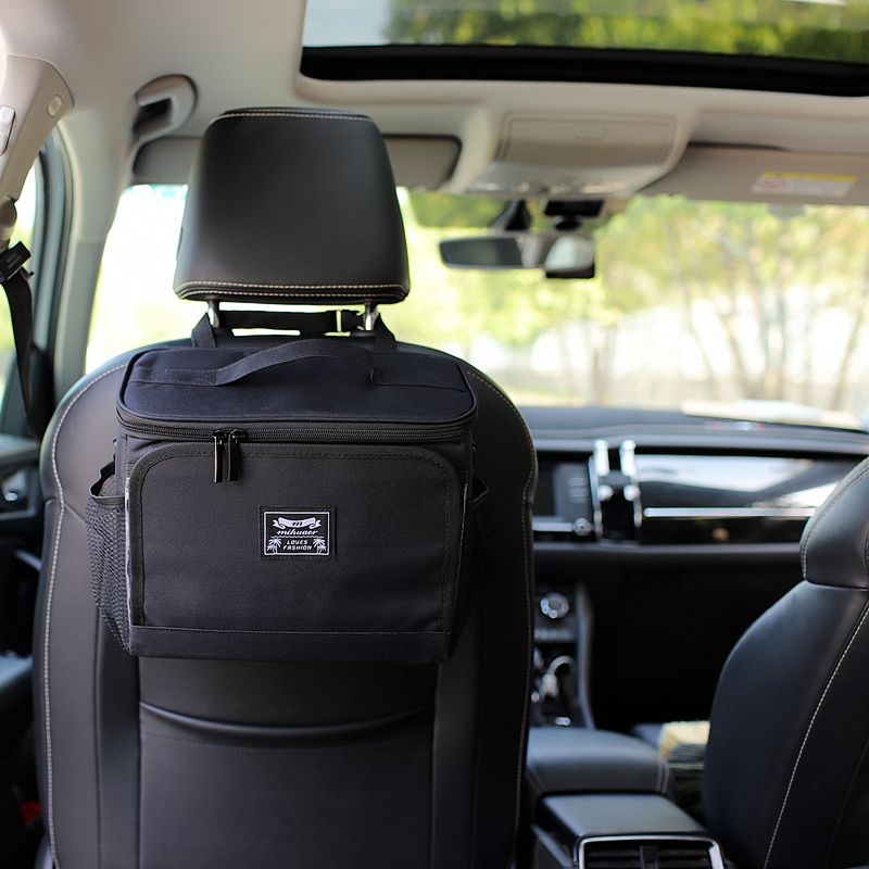 座椅靠背储置杂物盒后备箱车载挂包新能源电动汽车充电器枪收纳袋