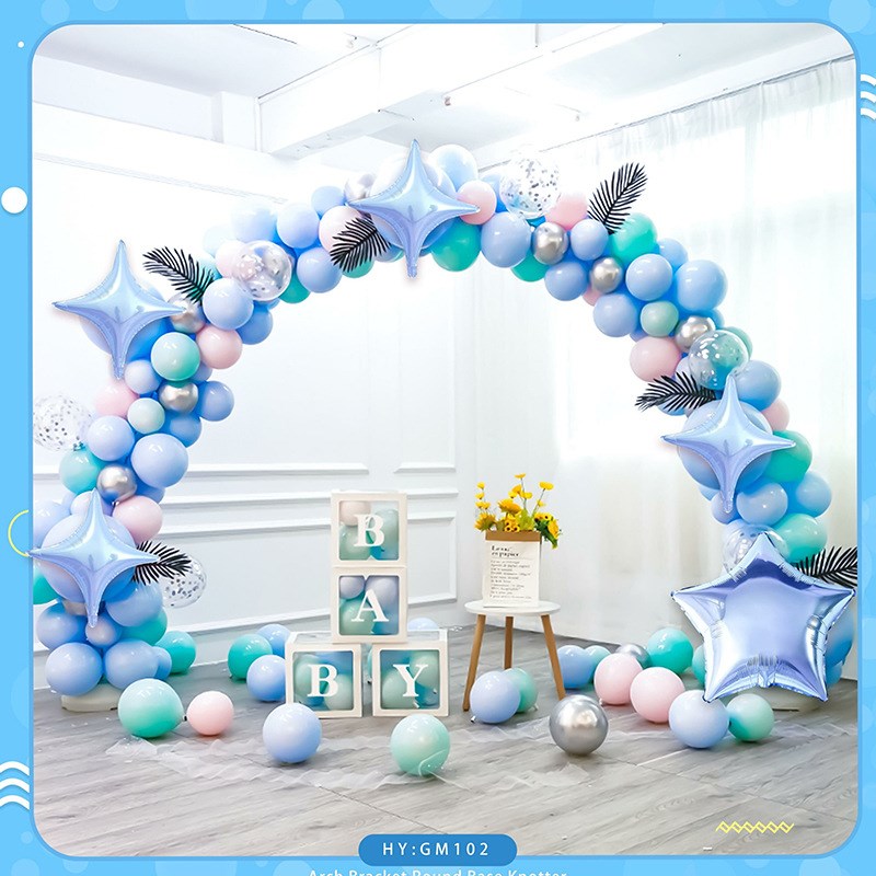 立柱拱门气球带支架婚礼开业背景装饰气球套装马卡色乳胶充气气球