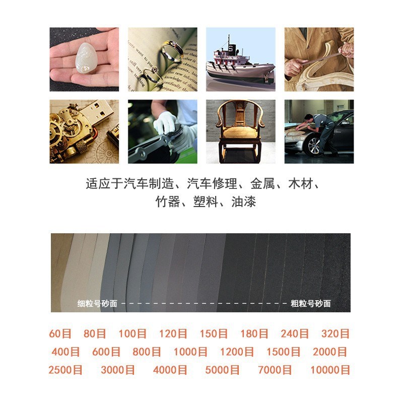 996A 230*280mm方砂纸打磨抛光乳胶纸背基方形砂纸干湿两用水砂纸