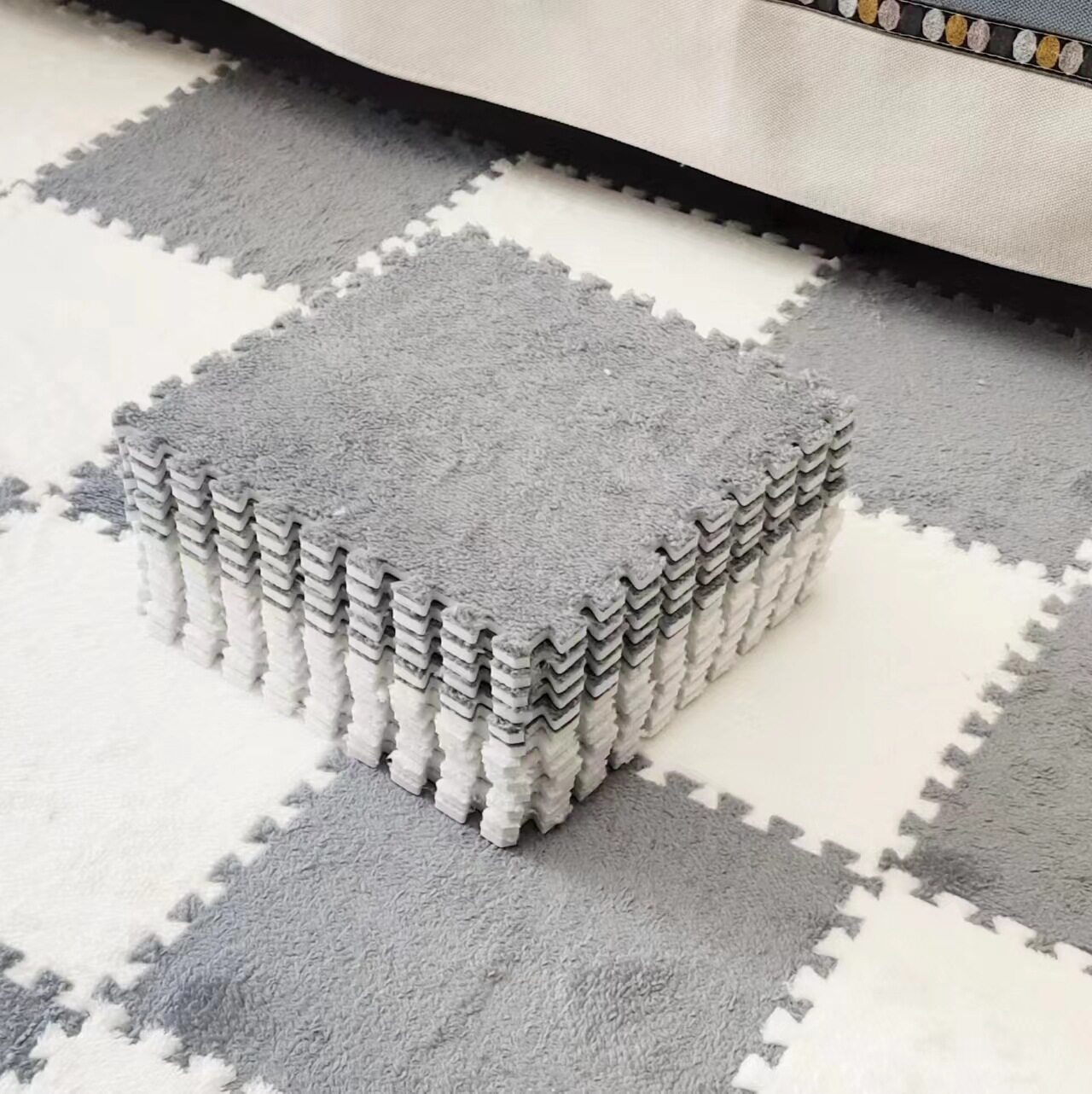 新款 拼接地垫卧室床边满铺地毯可裁剪可水洗飘窗垫榻榻米家用纯