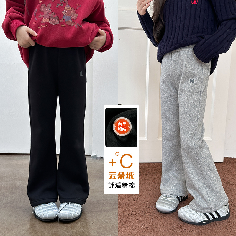 女童韩版冬款加厚保暖喇叭裤