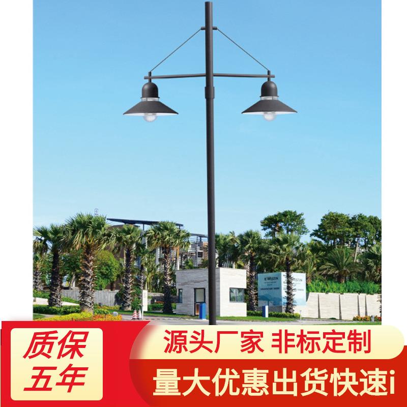 led庭院灯厂家厂家铝制广场商业街公园小区景观照明4米高双头中式