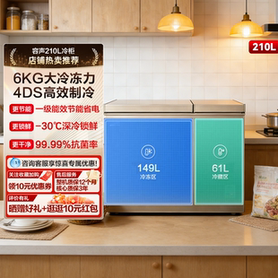 容声冰柜210升L双门双温大容量卧式 冷柜冷冻冷藏一级以旧换新补贴