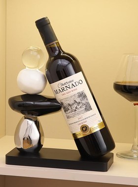 时来运转红c酒架摆件客厅轻奢高档酒柜餐边电视柜高级感家居装饰