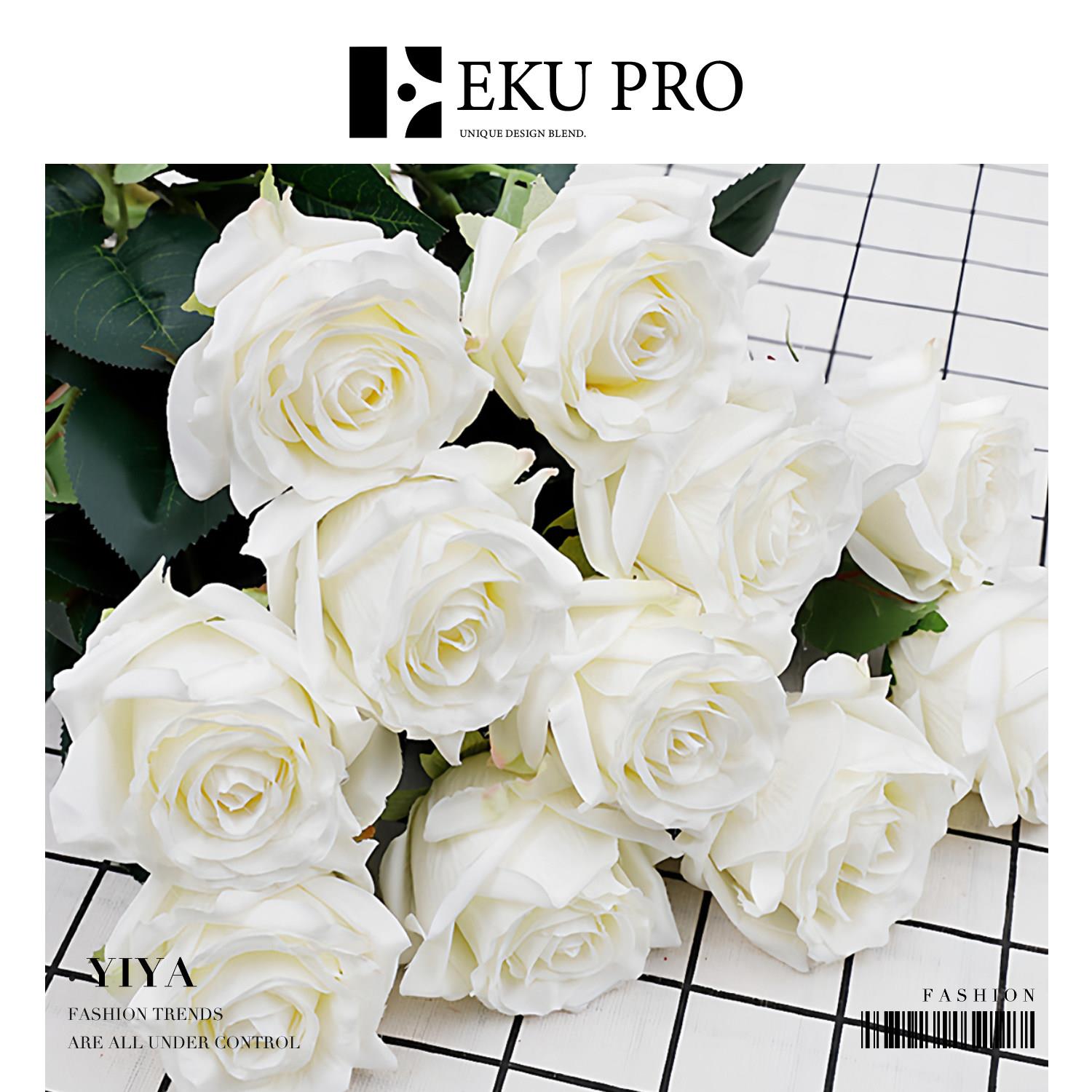 EKU PRO·艺雅·单支高级感仿真玫瑰花绢布家居装饰品玄关 | Yiya图片