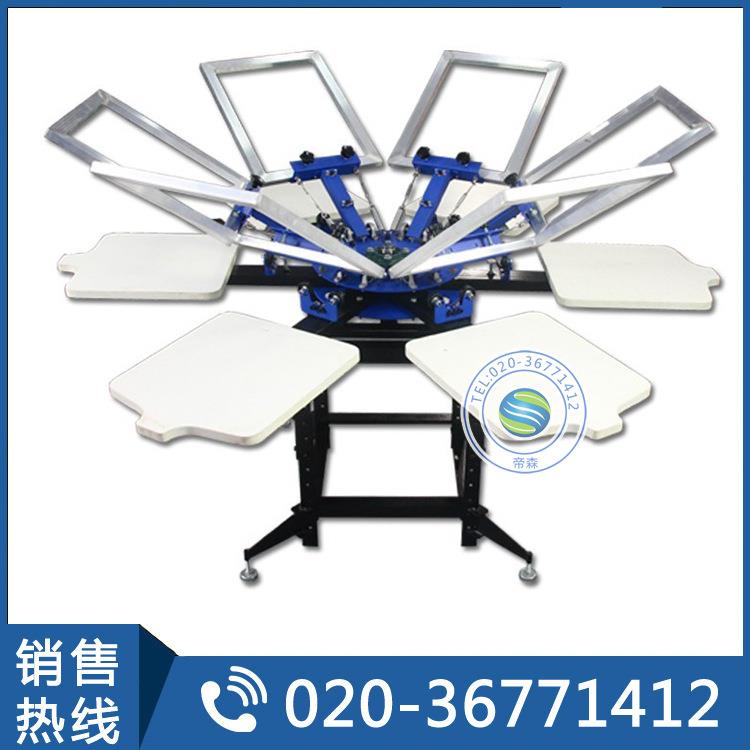 T恤丝网印刷机丝印机服装六色六工位双轮转套色丝网印花机