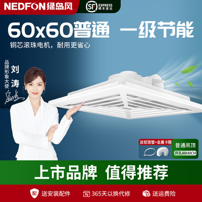 绿岛风天花排气扇600x600商用型大功率吸顶排风扇换气扇强力静音