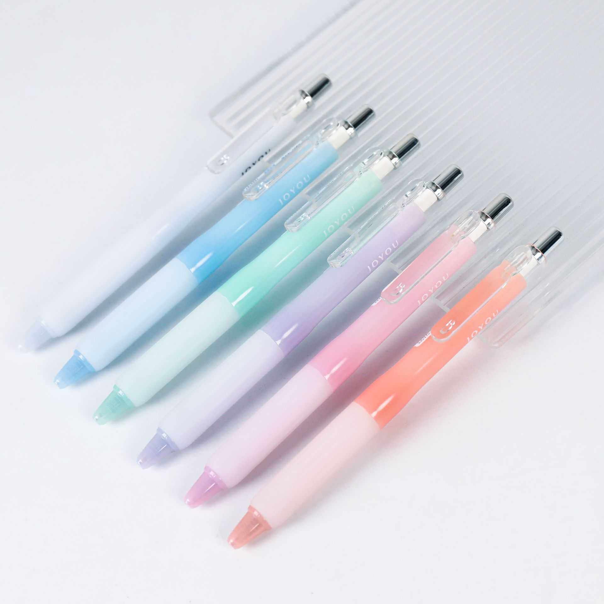 集物社按动中性笔ST笔头黑色速干告别飞白9191刷题笔按动笔补色装