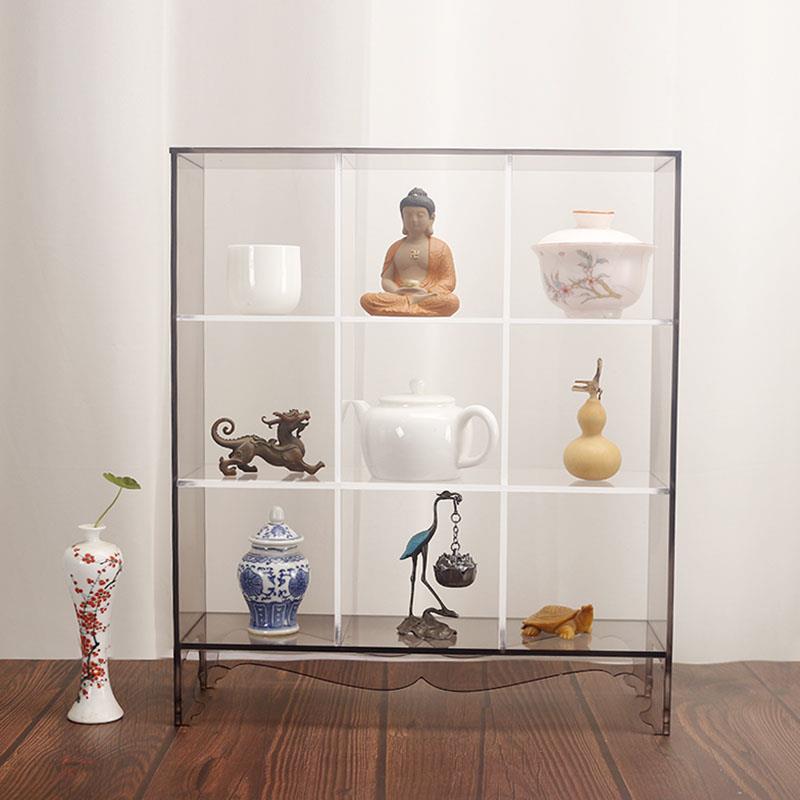 桌面九宫格展示架茶具小博古架建盏收纳置物架砂茶壶陈列架子定制