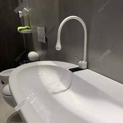 意大利捷仕gessi goccia面盆龙头33601黑色白色拉丝铜33602 33603