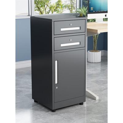 加厚文件柜办公室收纳柜桌边抽屉柜铁皮矮柜工具收纳柜带锁小柜子