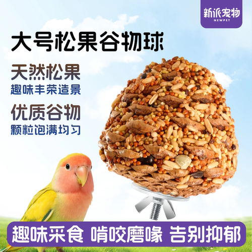新派宠物鹦鹉松果谷物球加大号