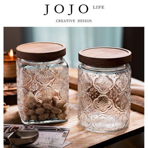 JOJOS L. PDMalus密封罐家用玻璃罐子复古收纳茶叶罐  棠花