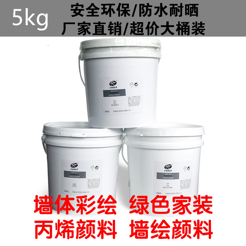 彩逸5公斤大桶丙烯颜料墙绘手绘外墙假山涂鸦彩绘防水不掉色彩绘